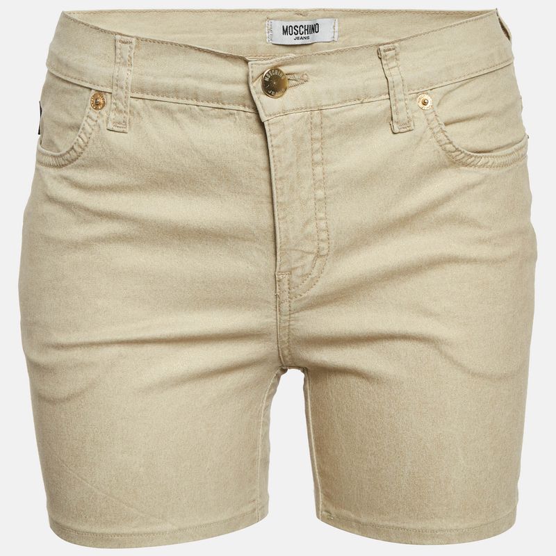 Moschino Jeans Gold Stretch Cotton Regular Shorts M